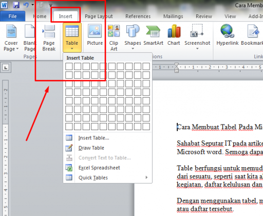 Cara Membuat Tabel Di Microsoft Word Dan Fungsinya Lengkap Kulturaupice 2245