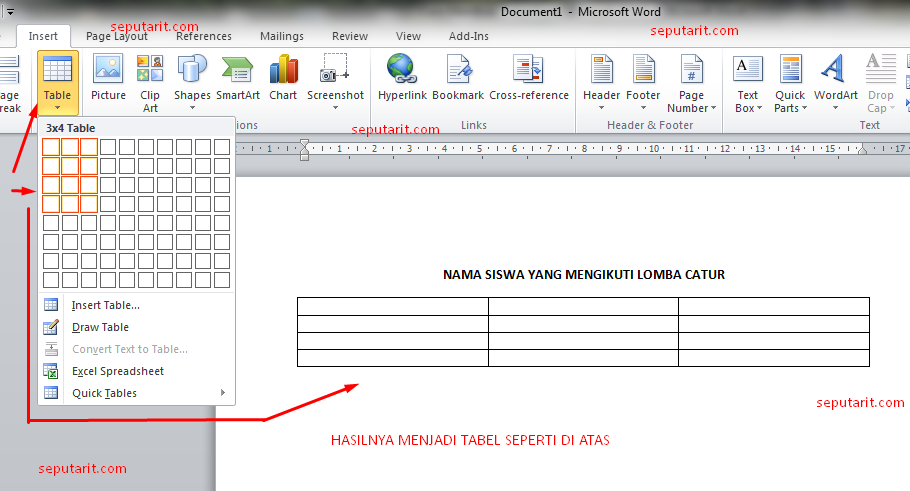 Cara Membuat Tabel Pada Microsoft Word Panduan Microsoft Office My 4709